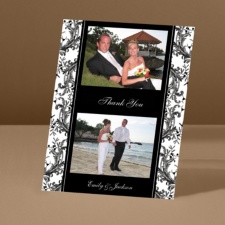 Enchanted Border - Ebony - Thank You Card