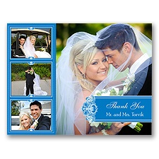 Photo Delight - Blue - Photo Thank You Card and Envelope