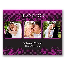 Photos and Flourishes - Amethyst - Photo Thank You Card and Envelope
