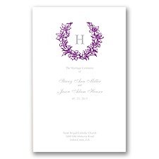 Floral Crest - Grapevine - Wedding Program