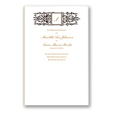 Framed Monogram - Chocolate - DIY Wedding Program