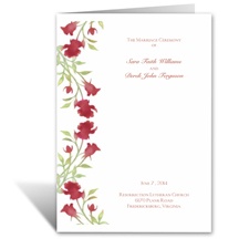 Watercolor Roses - Scarlet - Wedding Program