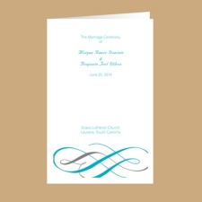 Swirls of Color - Palm - DIY Wedding Program