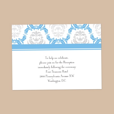 Damask Arches - Cornflower - Reception Card