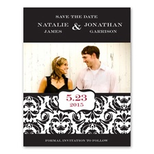 Band of Damask - Photo Save the Date Card