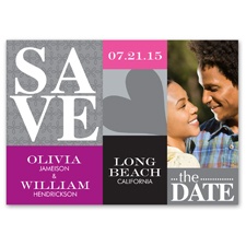Blocks of Color - Photo Save the Date Card
