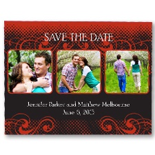 Photos and Flourishes - Scarlet - Photo Save the Date Card