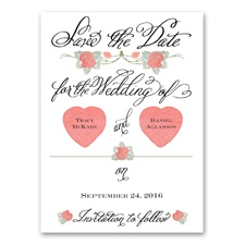 Rosy Romance - Save the Date Card