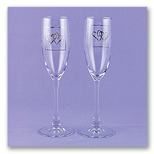 Silver Hearts Flutes - Personalized