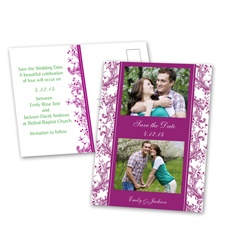 Enchanted Border - Amethyst - Save the Date Postcard