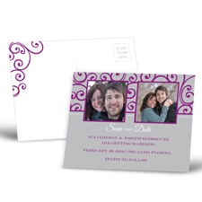 Sensational Swirls - Amethyst - Save the Date Postcard