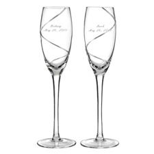 Silver Swirl Flutes - Personalized