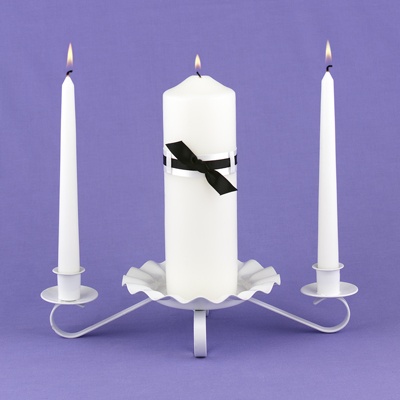 Black and White Unity Candle Set