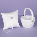 Rhinestone Heart Pillow and Basket Set