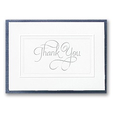 Bright White Panel With Silver Foil- Thank You Card And Envelope