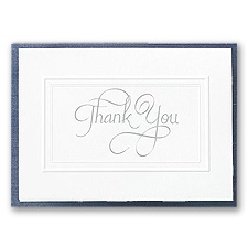 Bright White Panel With Silver Foil- Thank You Card With Verse And Env