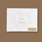 White Pearl Floral Heart Guest Book - Personalized