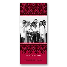 Festive Damask - Photo Holiday Card