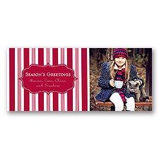 Peppermint Stripe - Photo Holiday Card