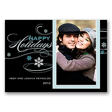 Snowflake Swirls - Photo Holiday Card