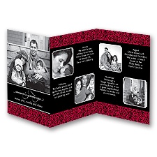 Red Damask - Storyline Photo Holiday Card