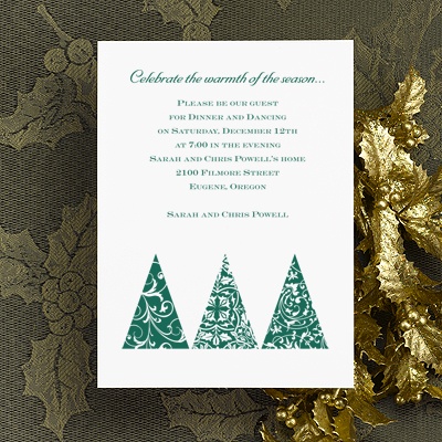 Trimmed Trees - Holiday Party Invitation
