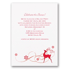 Dazzling Reindeer - Holiday Party Invitation