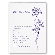 Spotless Rose - Quinceanera Invitation