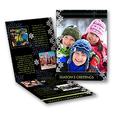 Snow Time - Black Storyline Photo Holiday Card