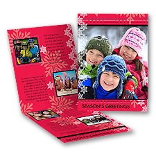 Snow Time - Red Storyline Photo Holiday Card