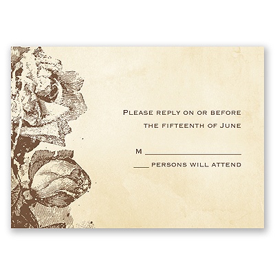 Etched Roses - Response Card and Envelope