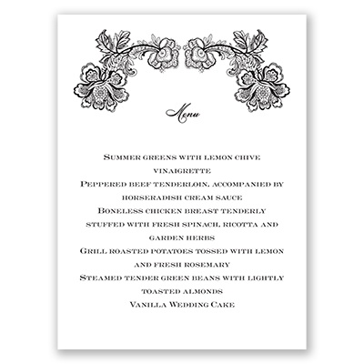 Lacy Whisper - Menu Card