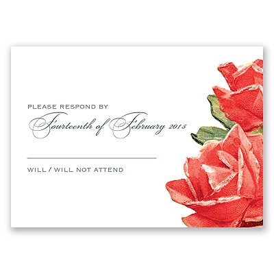 Sentimental Roses - Red - Response Card and Envelope
