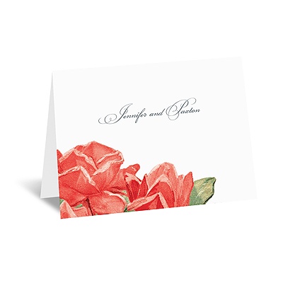 Sentimental Roses - Red - Thank You Note and Envelope