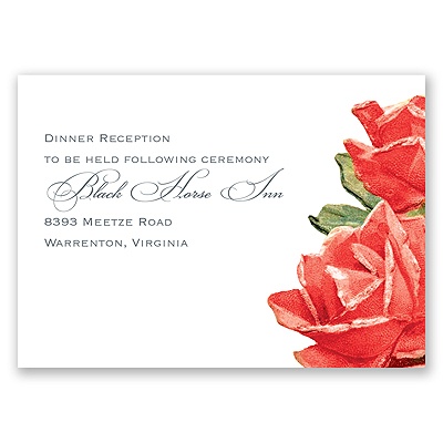Sentimental Roses - Red - Reception Card