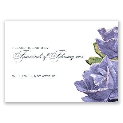Sentimental Roses - Purple - Response Card and Envelope
