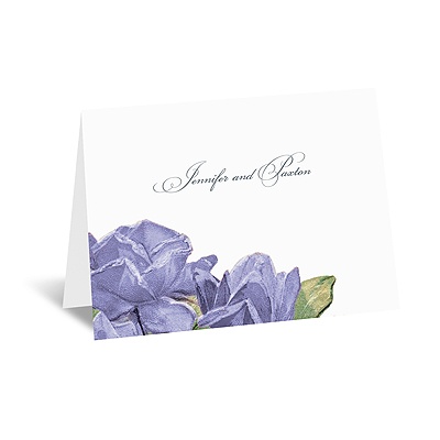 Sentimental Roses - Purple - Thank You Note and Envelope