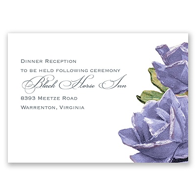 Sentimental Roses - Purple - Reception Card