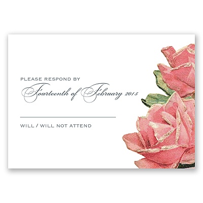 Sentimental Roses - Pink - Response Card and Envelope