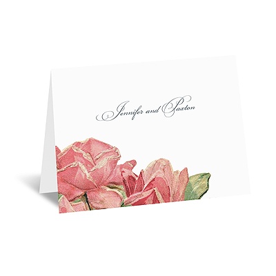 Sentimental Roses - Pink - Thank You Card and Envelope