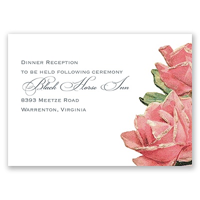 Sentimental Roses - Pink - Reception Card