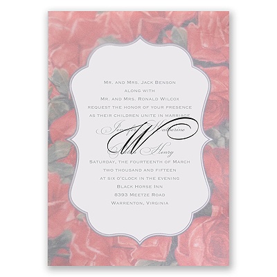 Sentimental Roses - Red - Invitation