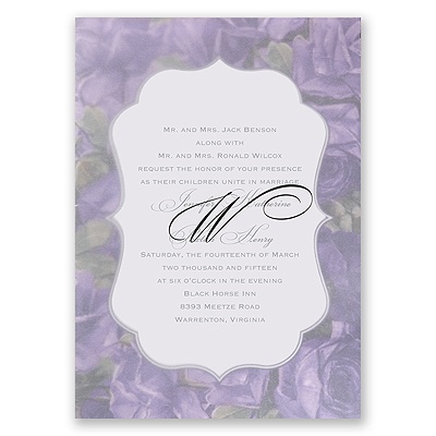 Sentimental Roses - Purple - Invitation