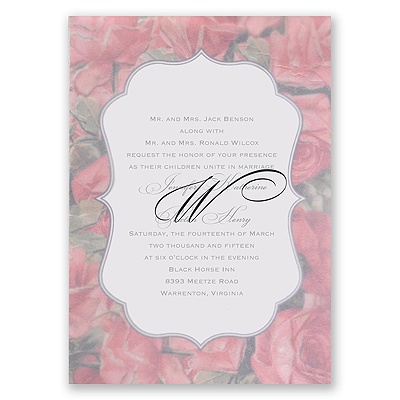 Sentimental Roses - Pink - Invitation
