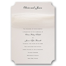 Ecru Modern Veil - Ecru Tulle - Invitation