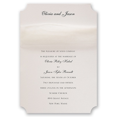 Ecru Modern Veil - Ecru Tulle - Invitation