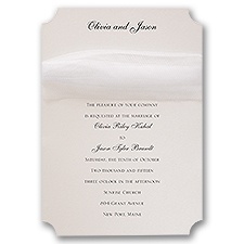 Ecru Modern Veil - White Tulle - Invitation