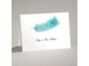 Peacock Plume - Teal - Thank You Card and Envelope