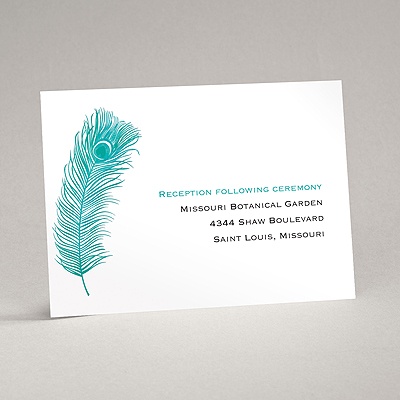 Peacock Plume - Teal - Reception Card