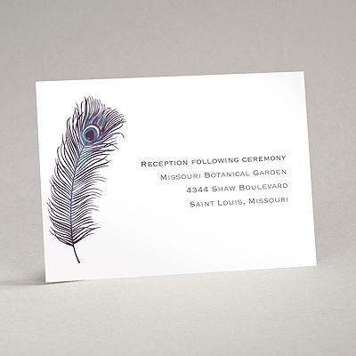 Peacock Plume - Purple - Reception Card